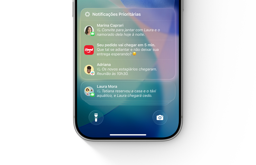 Lista de notificações no iPhone destacando as Notificações Prioritárias no topo.