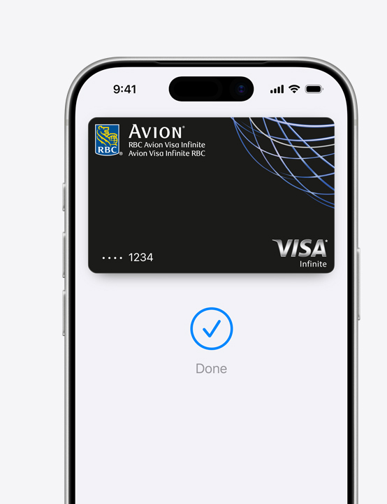 Partical iPhone screen display, showing Visa being used in Apple Pay