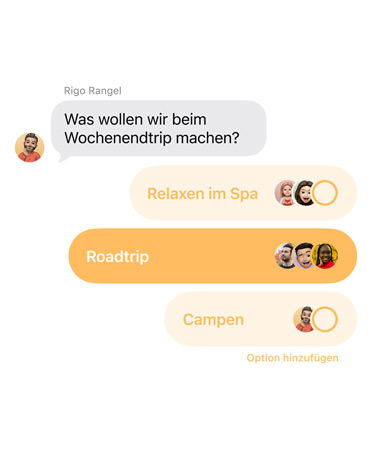 Die Nachrichten App mit dem Feature Umfragen in Aktion