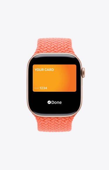 Apple Card being used through Apple Pay on Apple Watch Series 10.