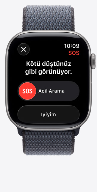 Apple Watch Series 11, alüminyum kasa, uzay grisi renk, Trafik Kazası Algılama uyarısı, acil arama seçeneği, Spor Loop, sis moru renk