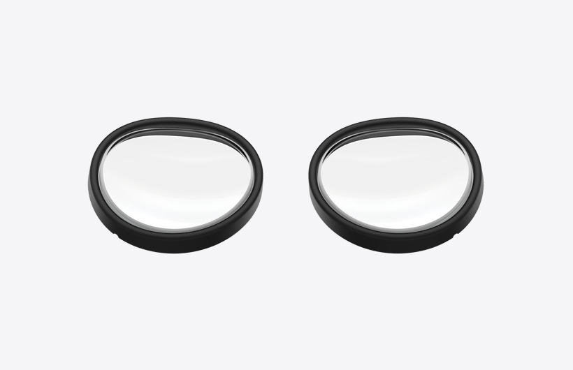 ZEISS Optical Inserts, runde Linsen mit schwarzen Rahmen