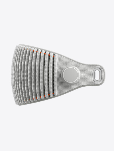 Seitenansicht des Solo Band aus Strickgewebe mit Anpassrad und verstellbarem Band mit gerippter Struktur