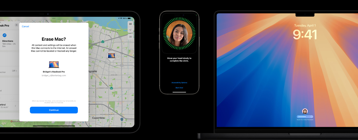 Um iPad, um iPhone e um Mac.