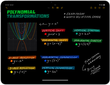 iPad Airにメモアプリが表示されている