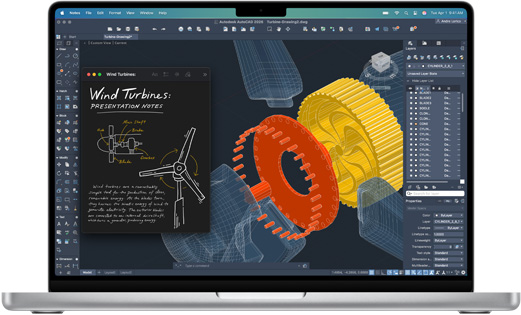 MacBook ProにAutodesk AutoCADアプリが表示されている